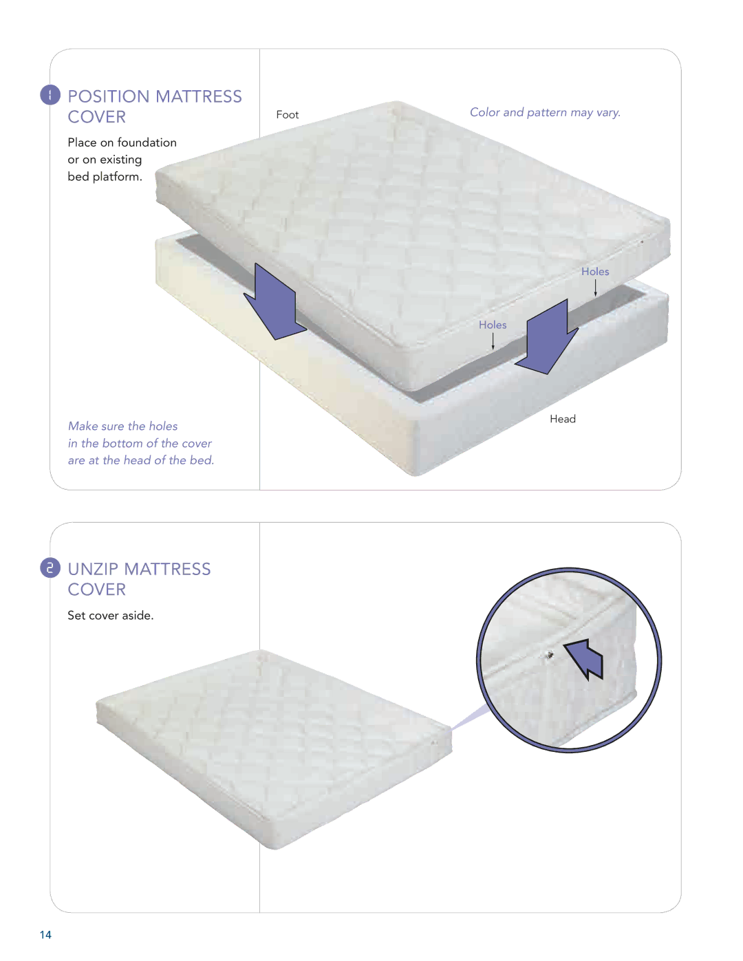 Select Comfort U 3000 manual Position Mattress Cover 