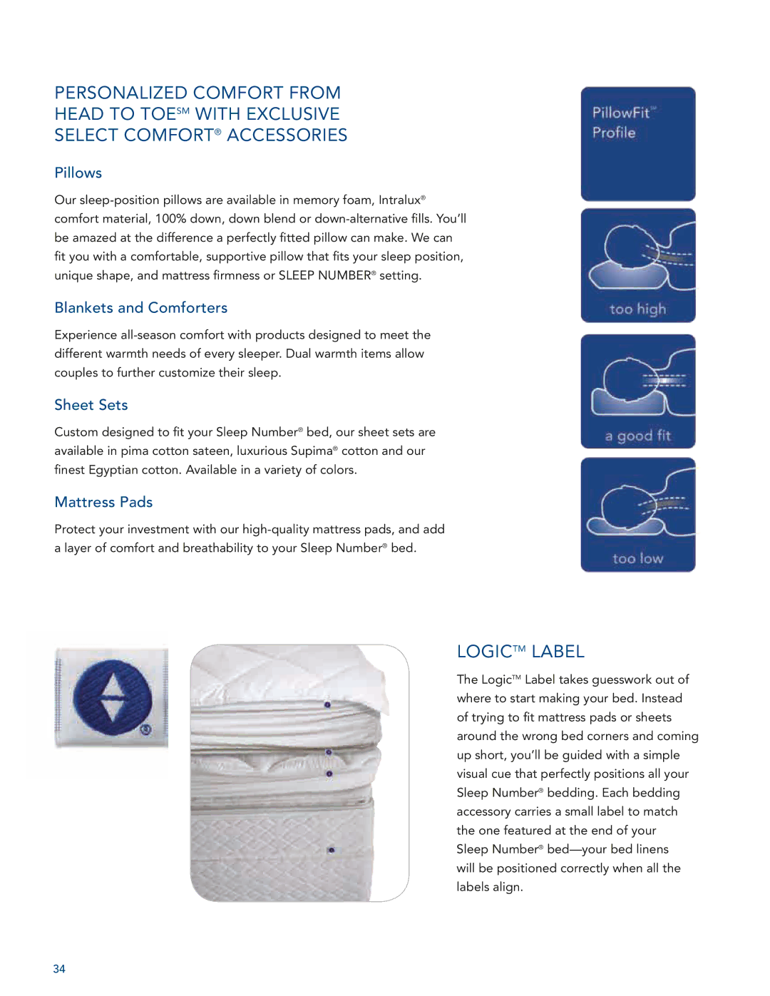 Select Comfort U 3000 manual Logictm Label 