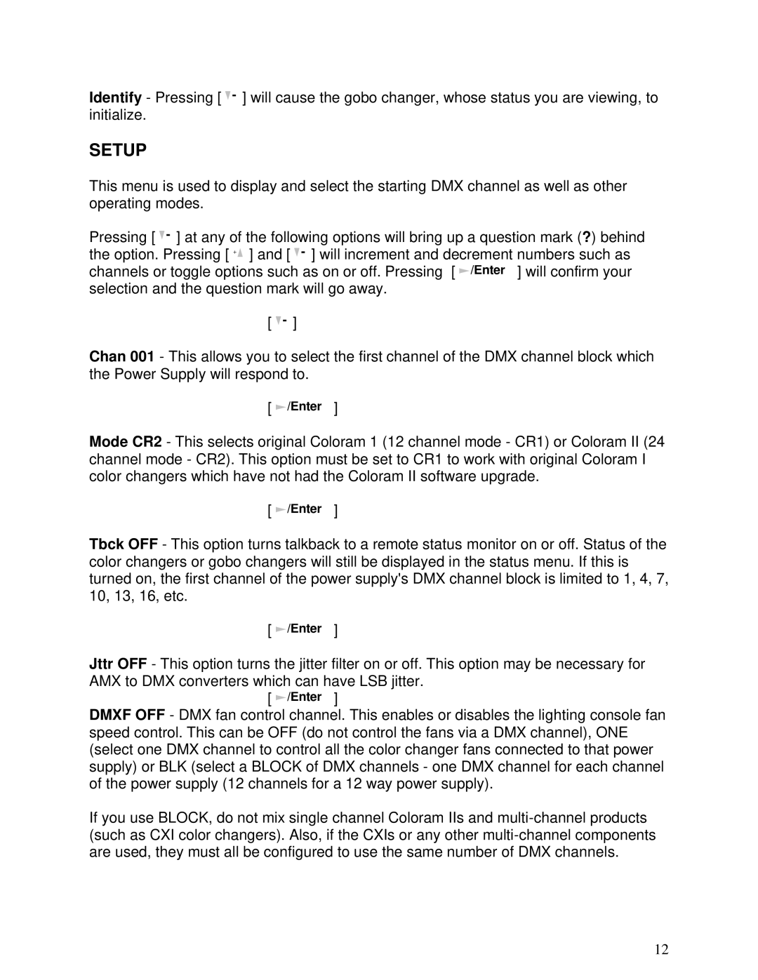 Select Products II manual Setup 