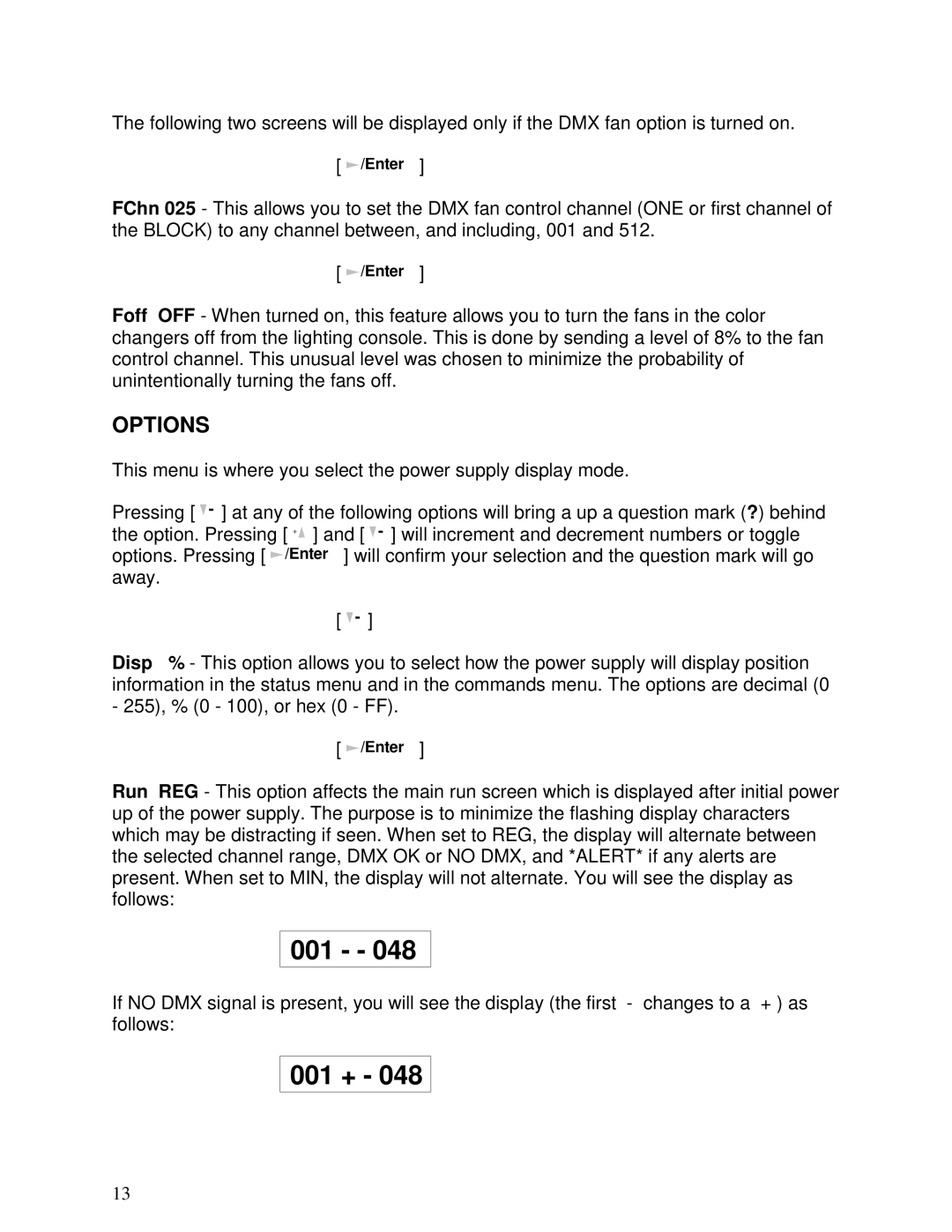 Select Products II manual 001 +, Options 