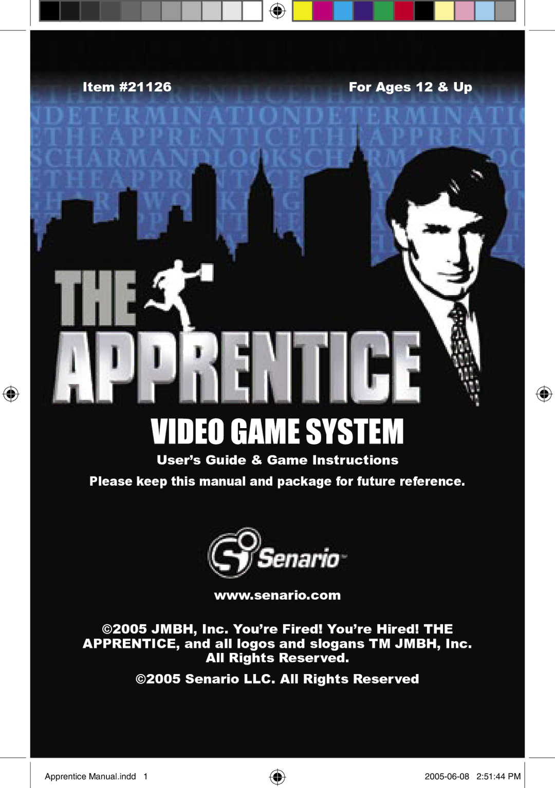 Senario THE APPRENTICE manual Video Game System 