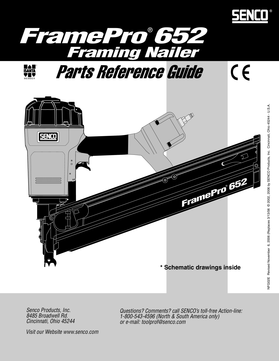 Senco manual FramePro652, Framing Nailer 