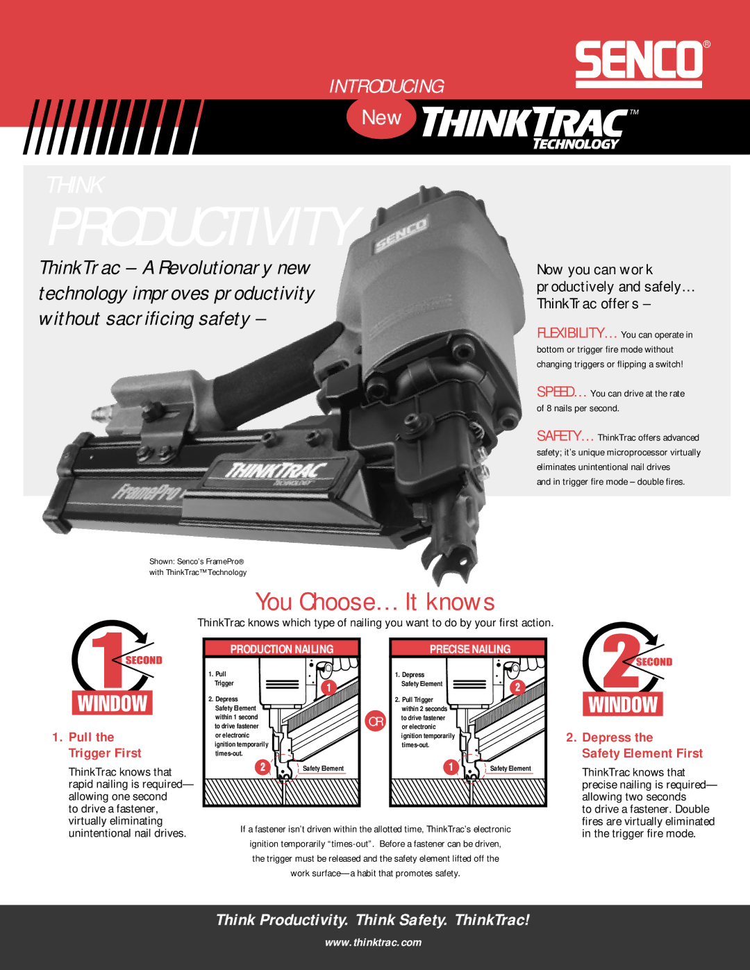 Senco 750E-XL, 700E-XL specifications Pull, Trigger First, Depress Safety Element First 