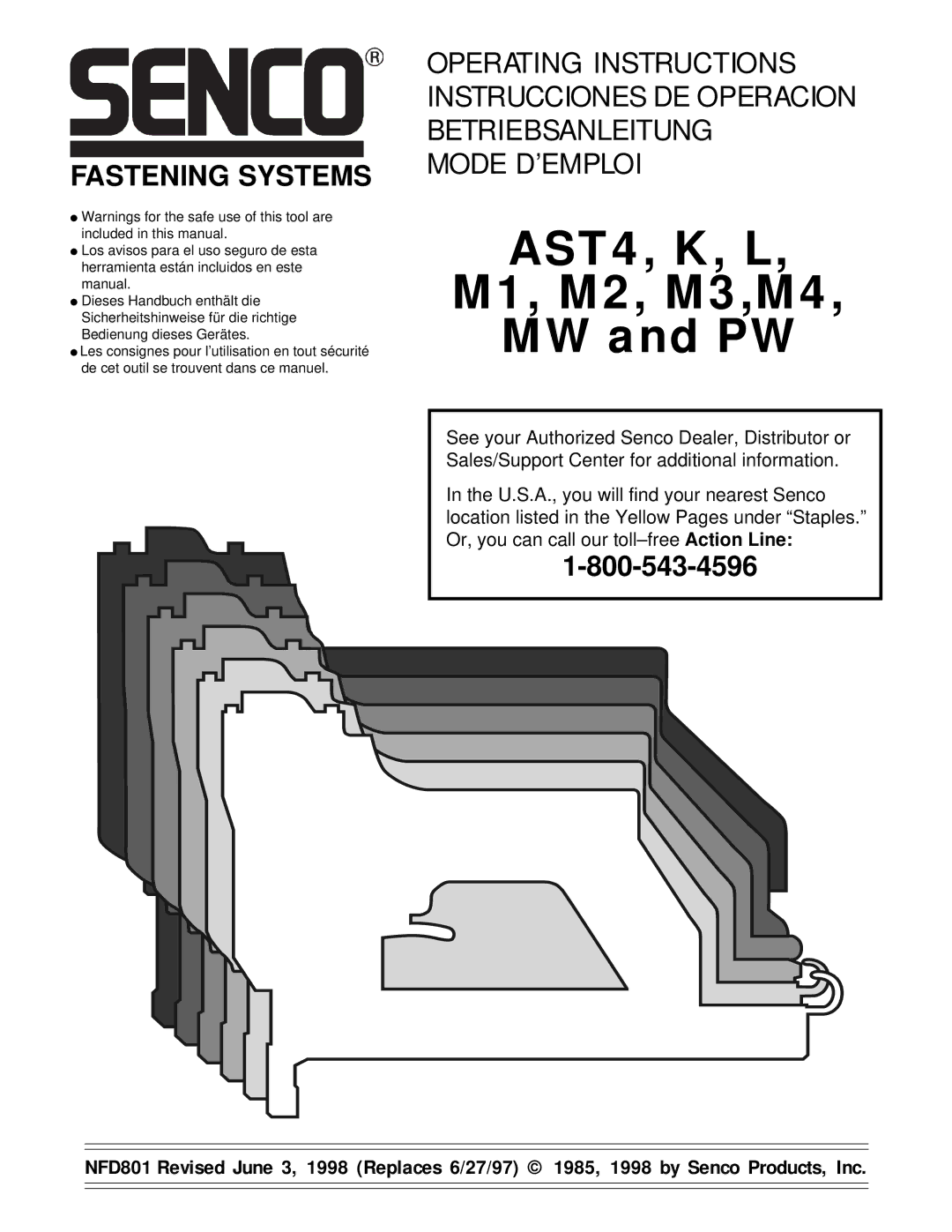 Senco operating instructions AST4, K, L M1, M2, M3,M4 MW and PW 