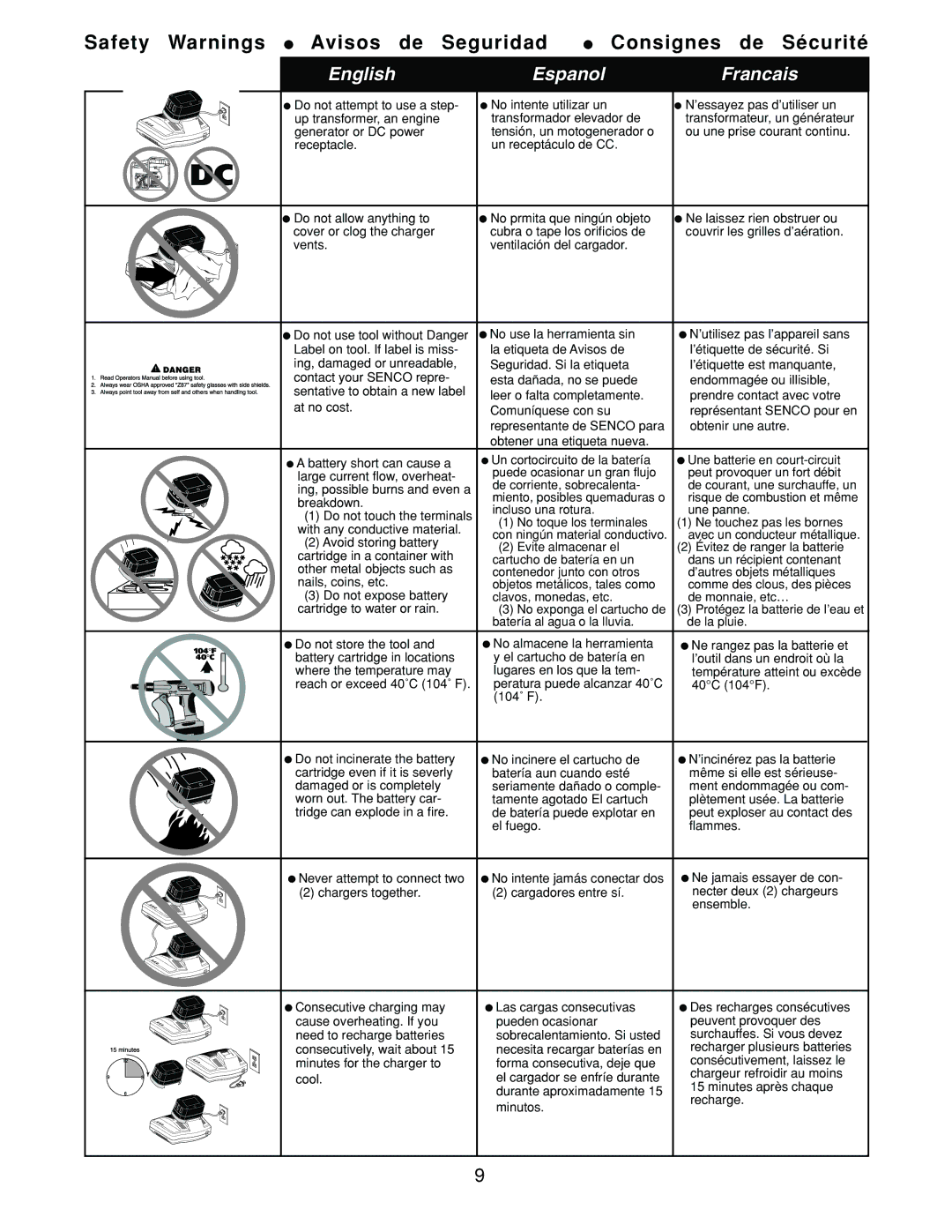 Senco DS275-18V manual  Des recharges consécutives 