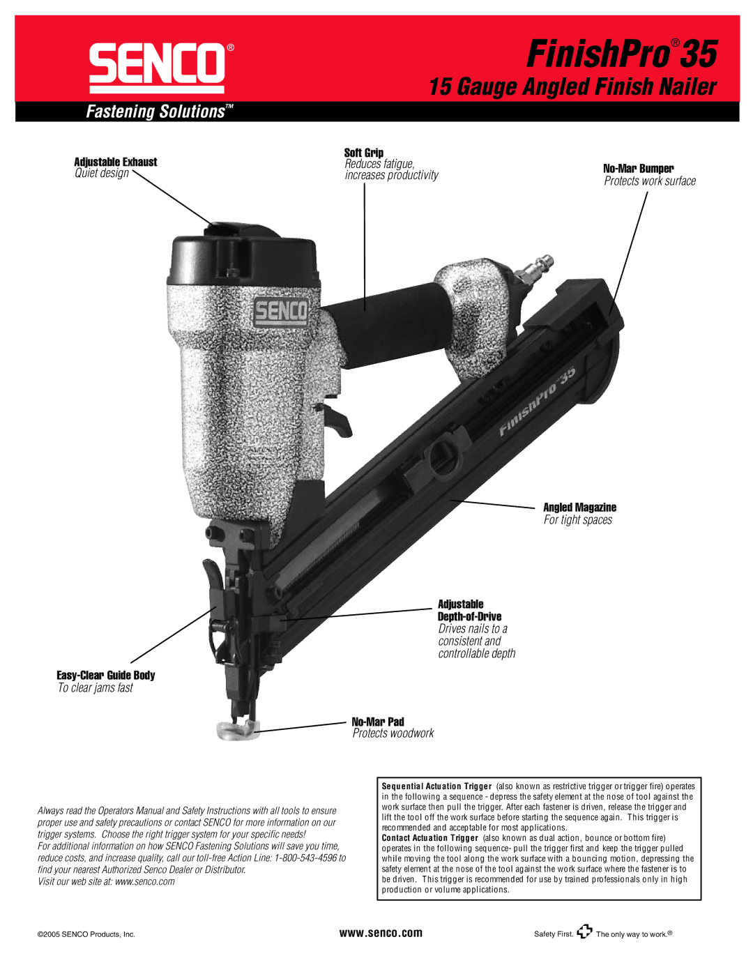 Senco FinishPro 35 specifications Gauge Angled Finish Nailer 