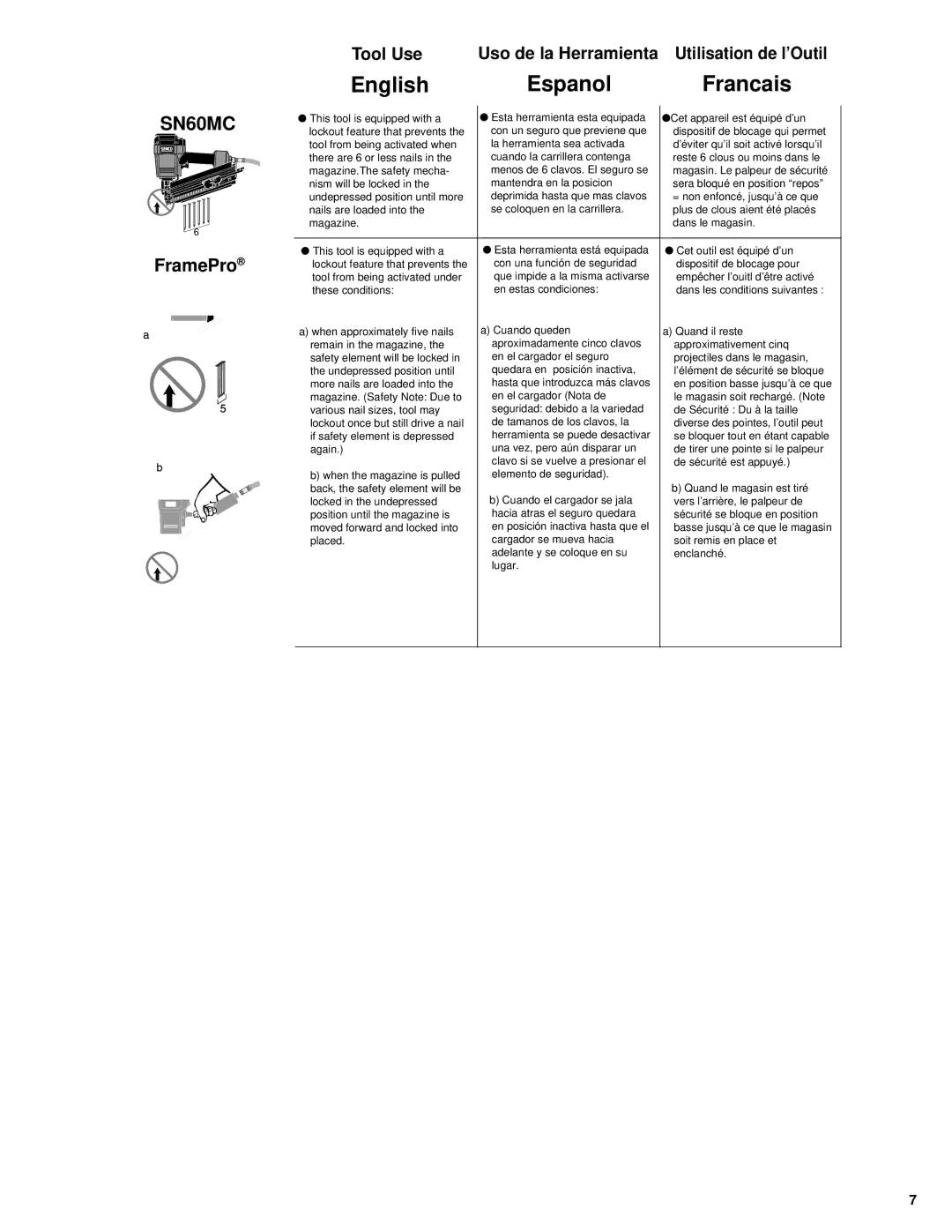 Senco FramePro 600 manual SN60MC 