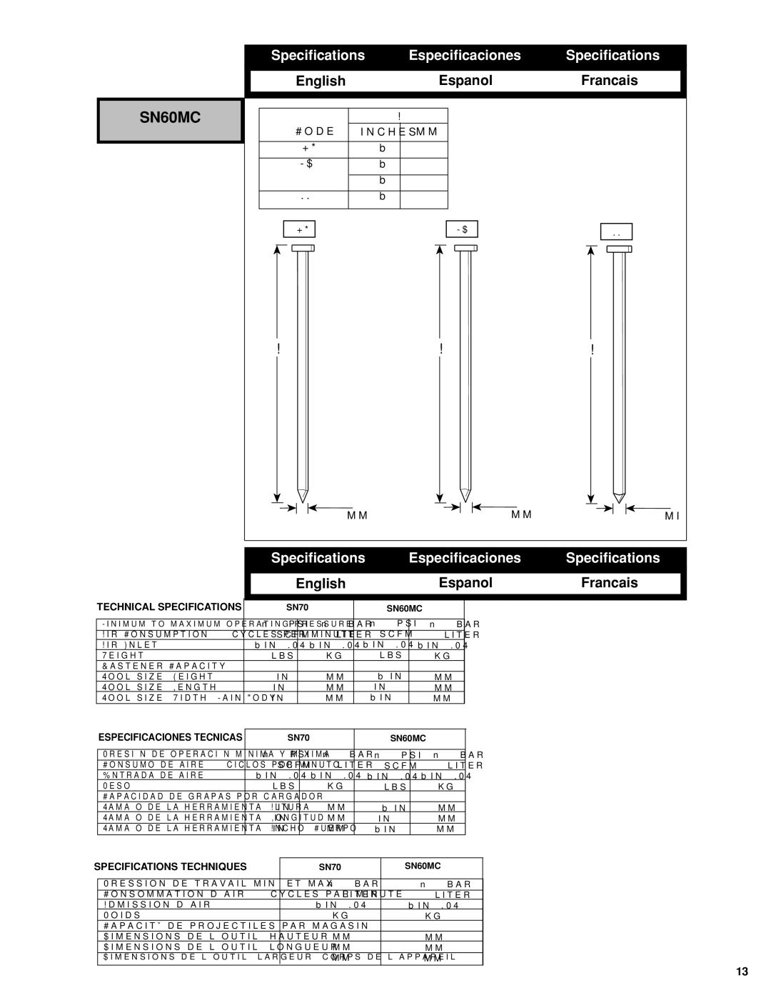 Senco FramePro 702XP manual SN60MC 