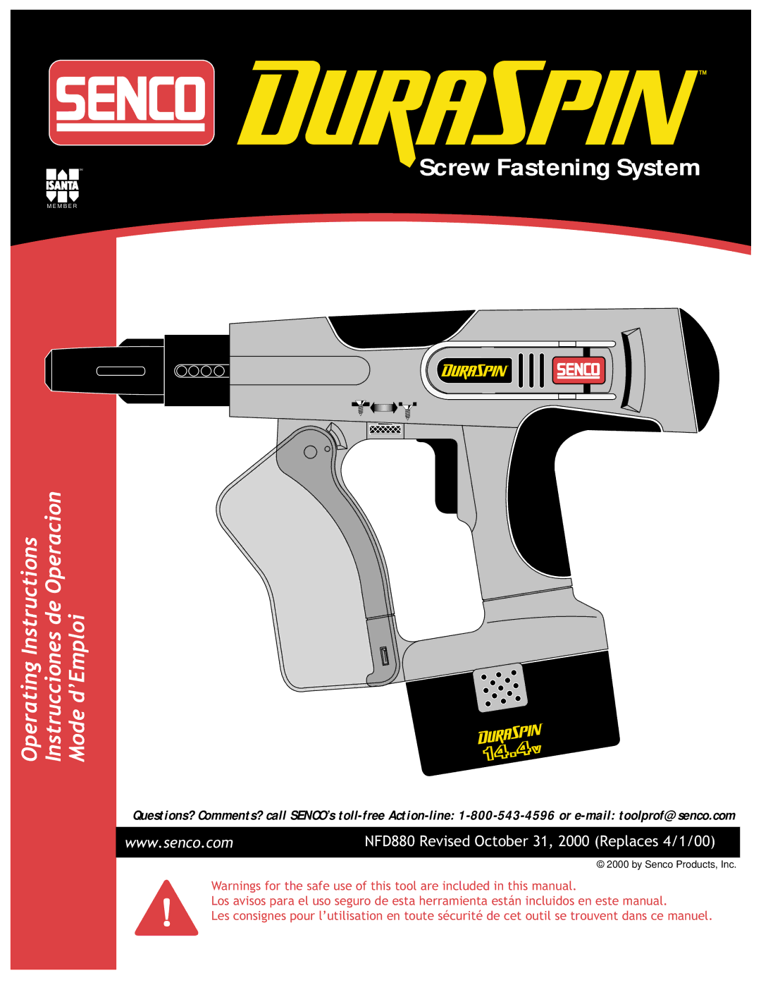 Senco NFD880 operating instructions Screw Fastening System 