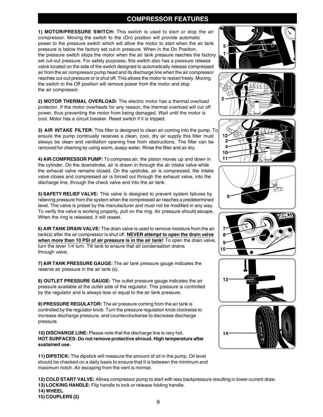 Senco PC1108 operating instructions Wheel 