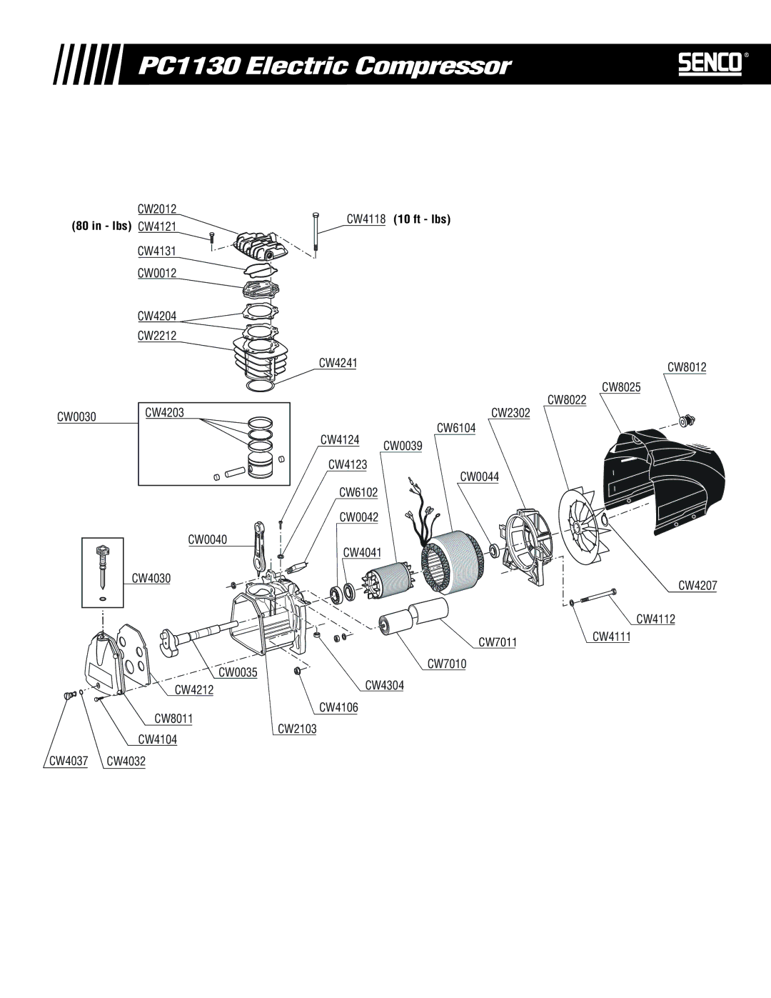 Senco manual PC1130 Electric Compressor 