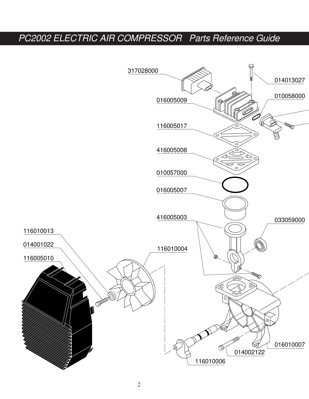 Senco manual PC2002 Electric AIR Compressor Parts Reference Guide 