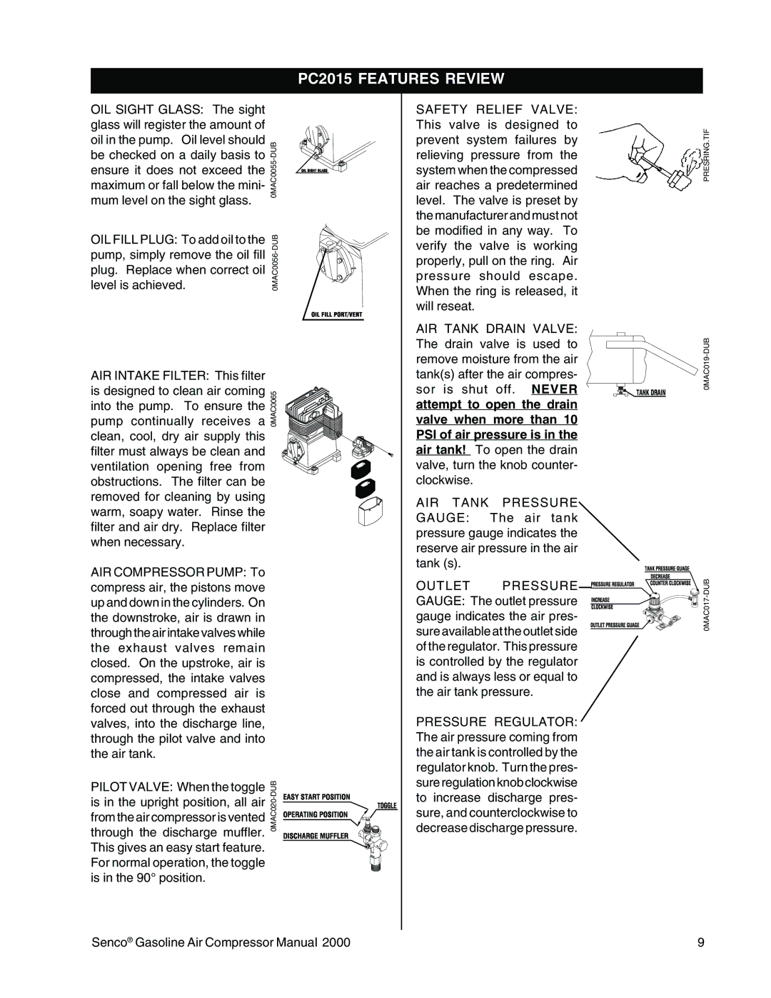 Senco operating instructions PC2015 Features Review 