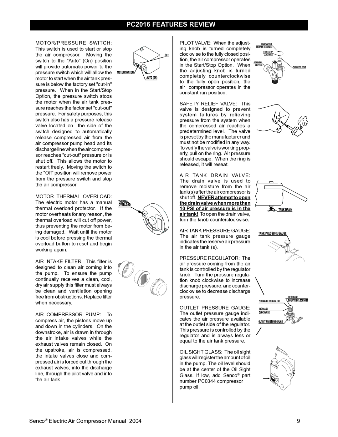 Senco operating instructions PC2016 Features Review 