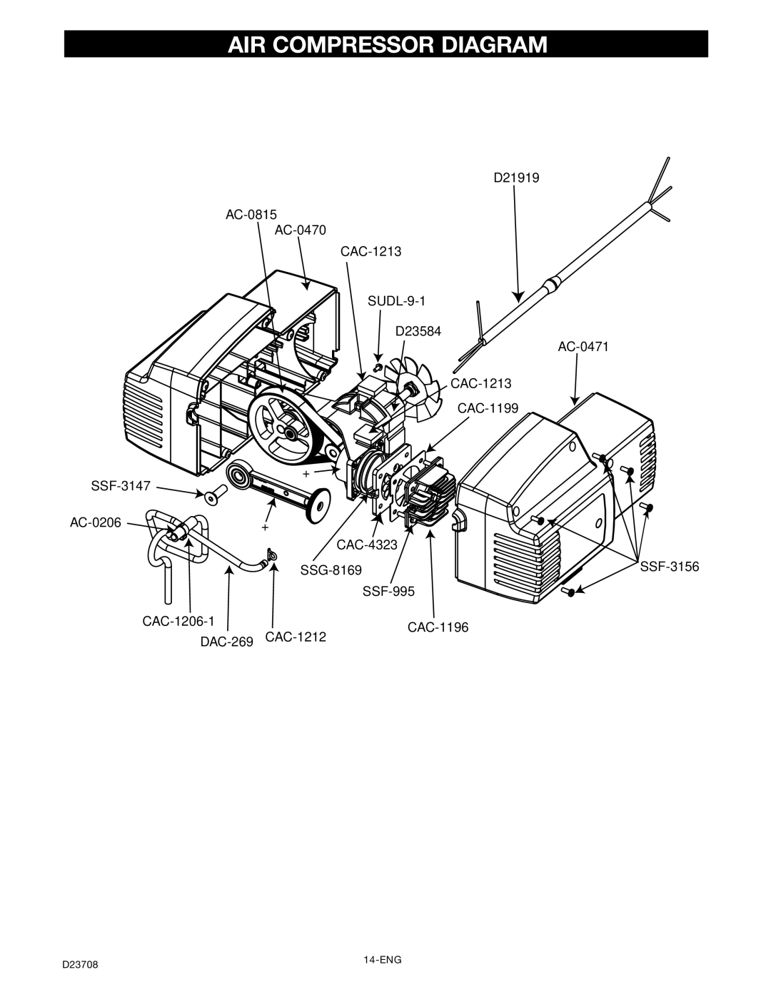 Senco PC2053-1 owner manual AIR Compressor Diagram 