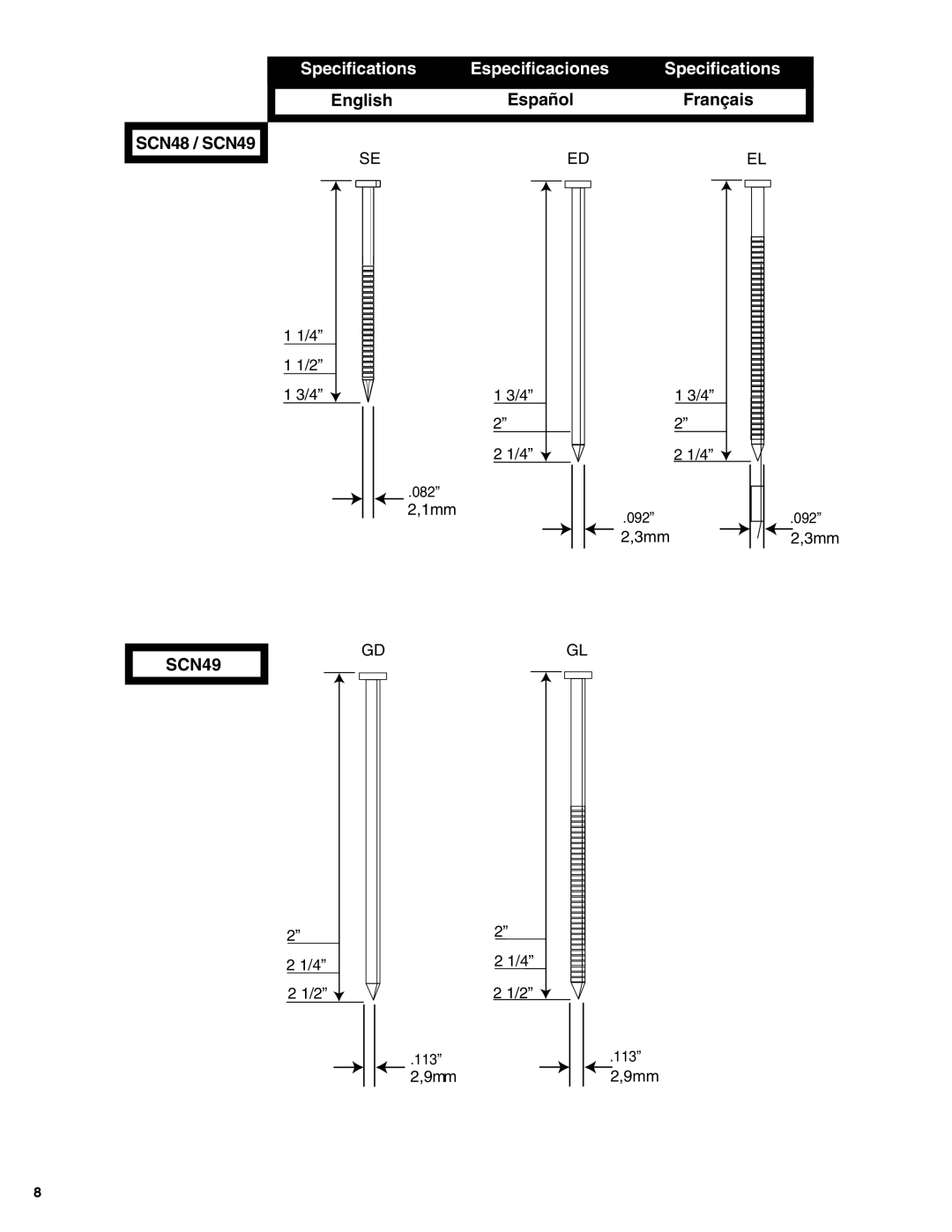 Senco SCN48 operating instructions SCN49 