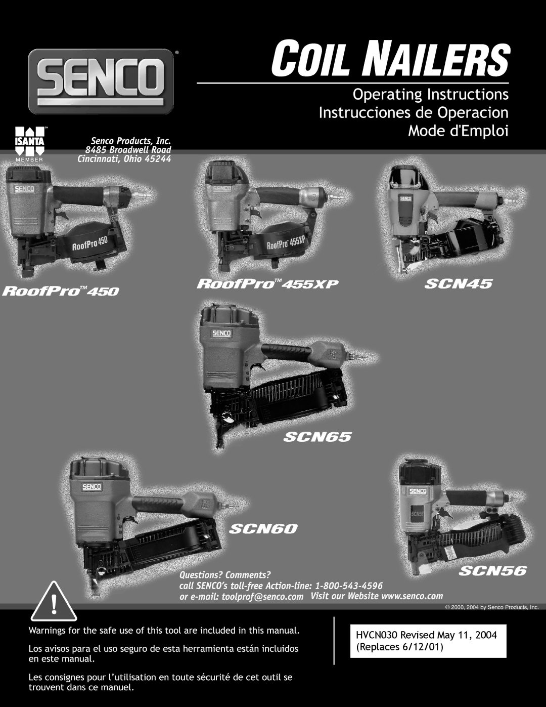 Senco SCN45 manual SCN65 SCN60 SCN56 