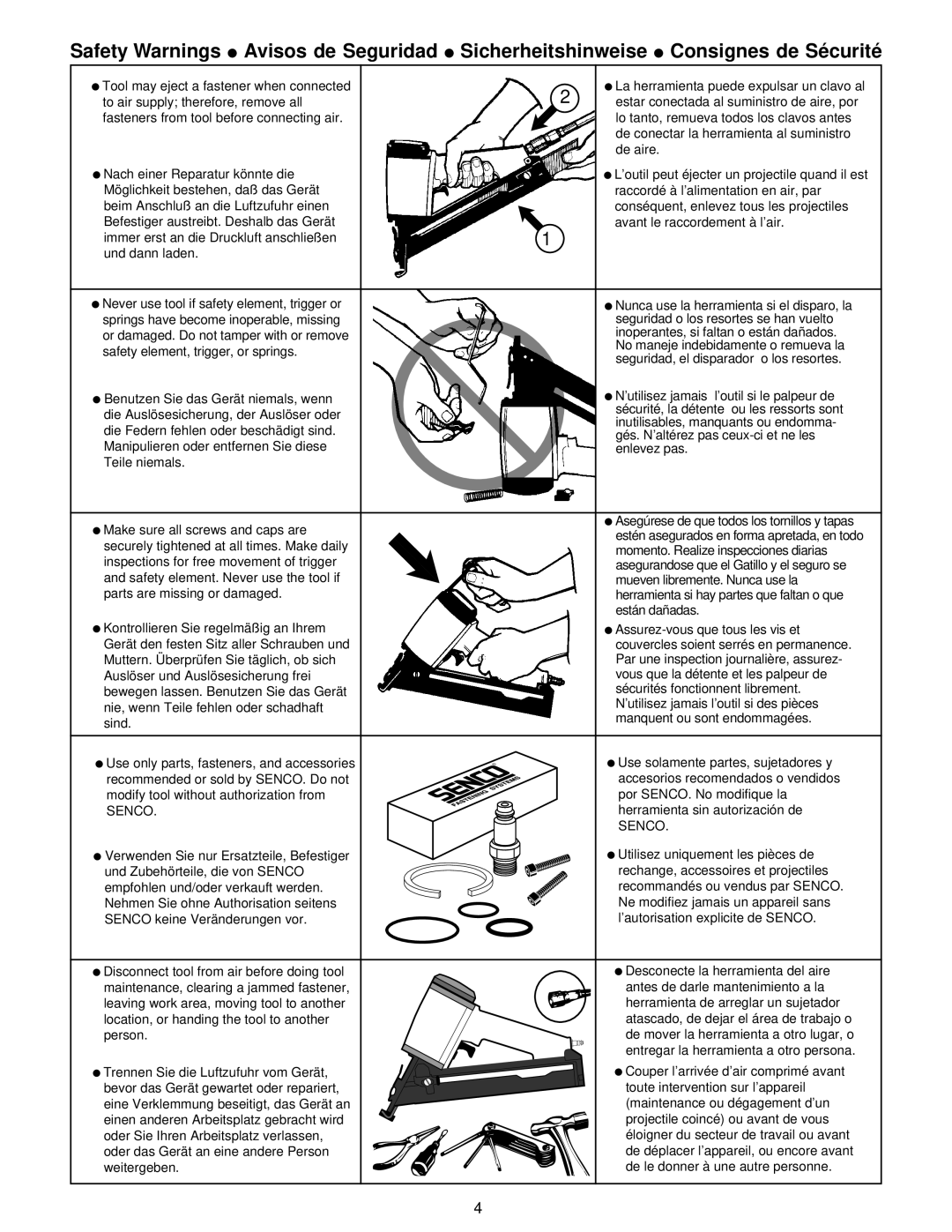 Senco SFN1+ operating instructions Senco 