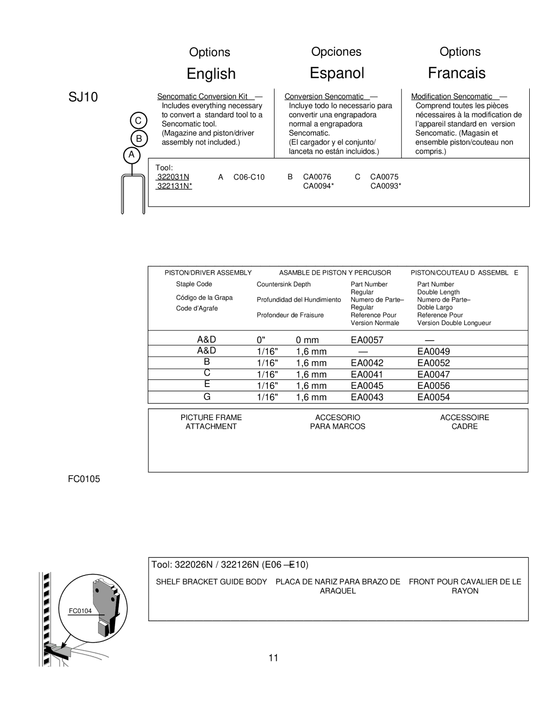 Senco F50, SFW10, DFP, F75 manual English 