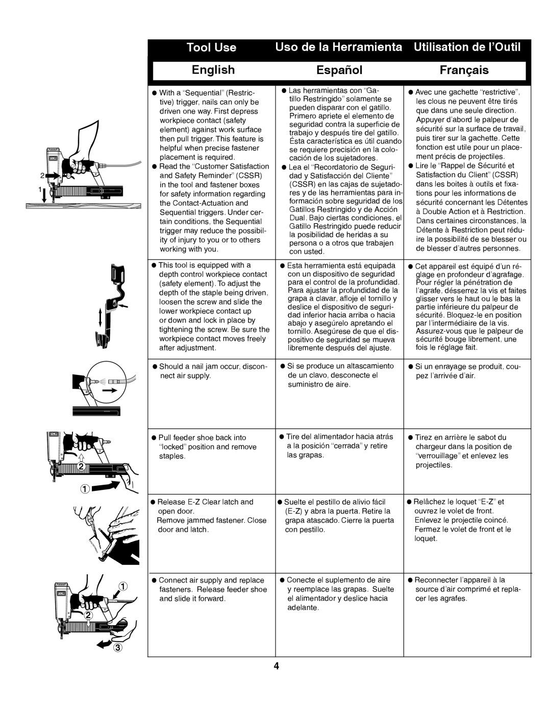 Senco SLS25XP, SLS20XP manual Tions pour les informations de 