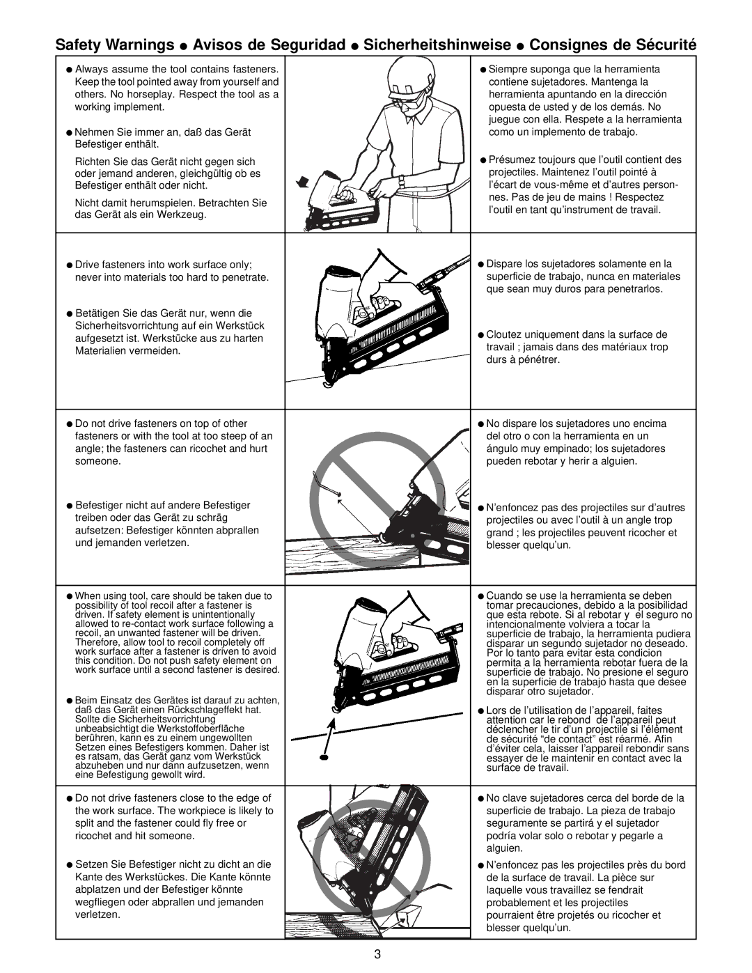 Senco SN3, SN4, SFN2, SN1, SN2 Plus operating instructions Intencionalmente volviera a tocar la 