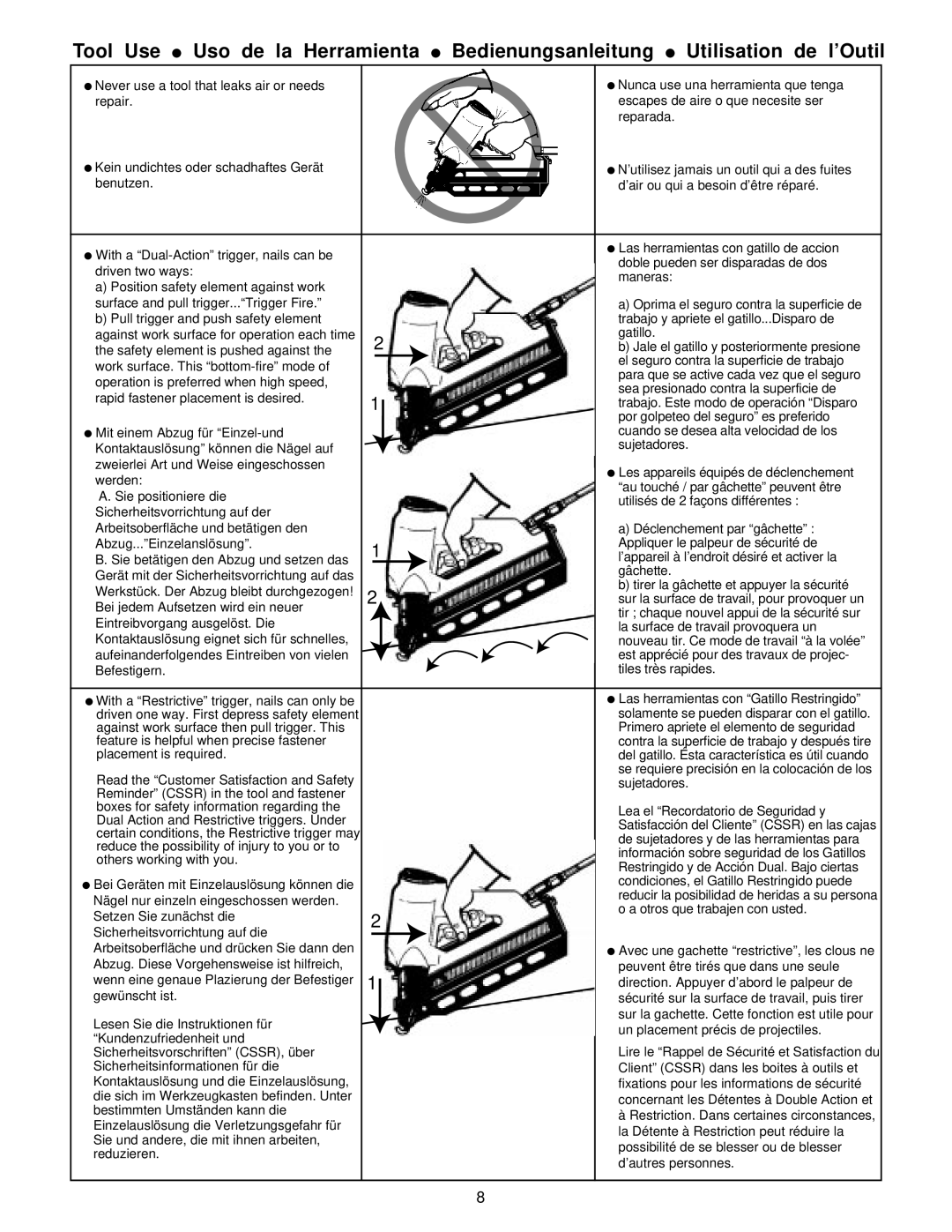 Senco SN3, SN4, SFN2, SN1, SN2 Plus operating instructions 