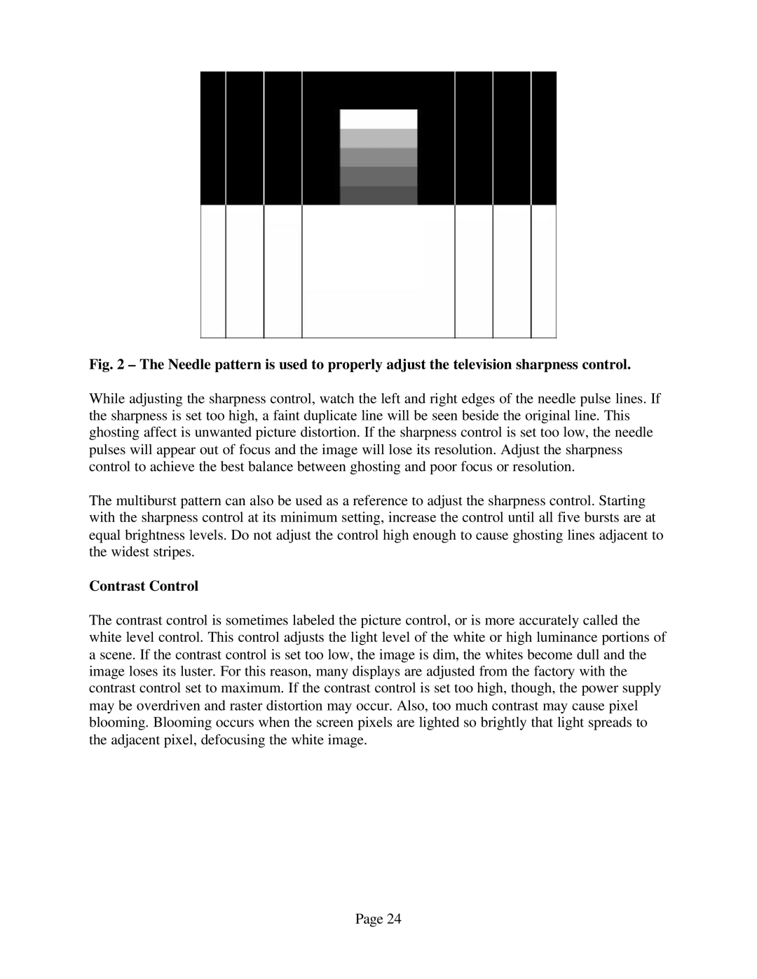 Sencore VP300 manual Contrast Control 