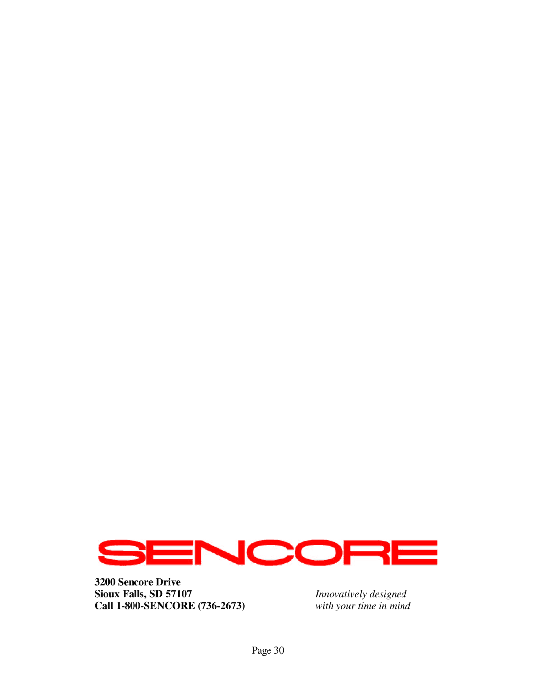 Sencore VP300 manual Sencore Drive, Sioux Falls, SD, Call 1-800-SENCORE 