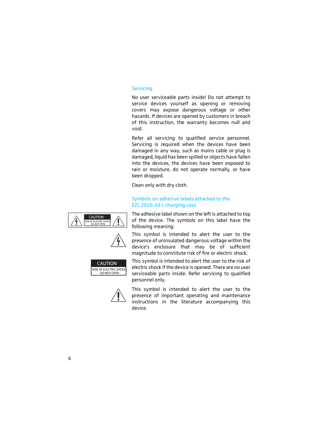 Sennheiser 2020 manual Servicing 