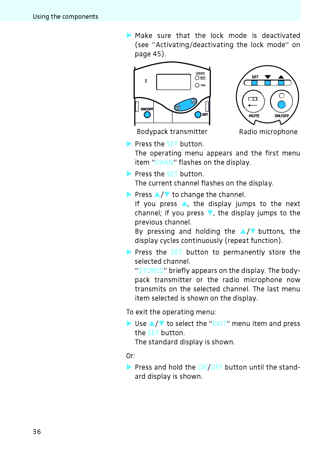 Sennheiser 2020 instruction manual Bodypack transmitter 