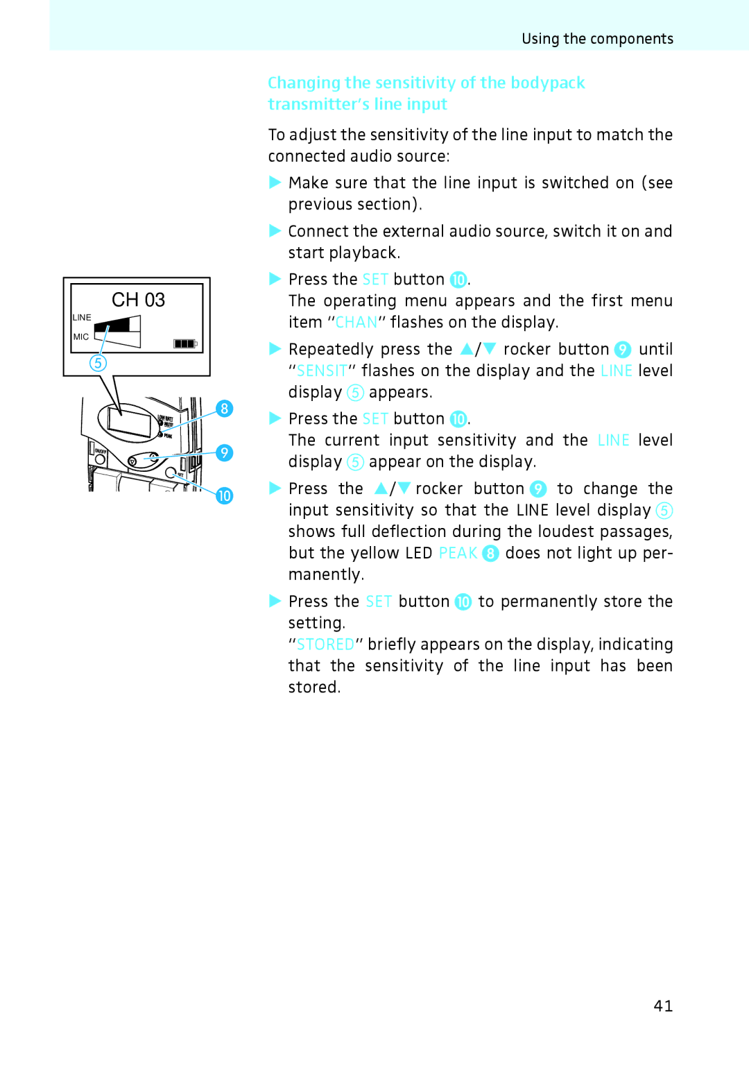 Sennheiser 2020 instruction manual Does not light up per 