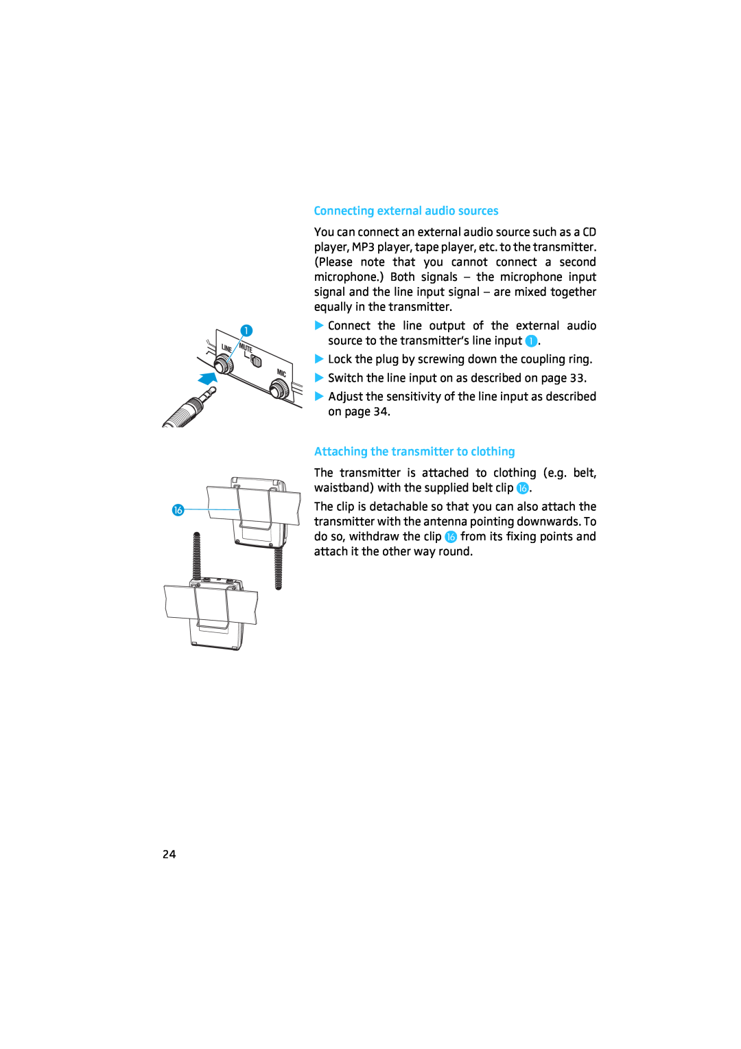 Sennheiser 2020 manual Lock the plug by screwing down the coupling ring 