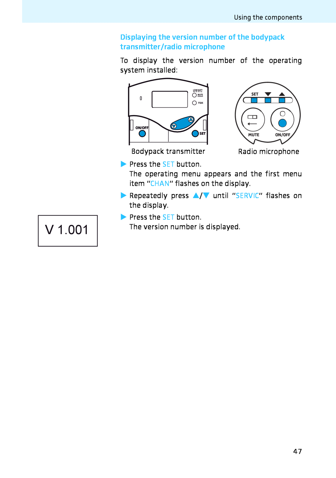 Sennheiser 2020 instruction manual Bodypack transmitter 