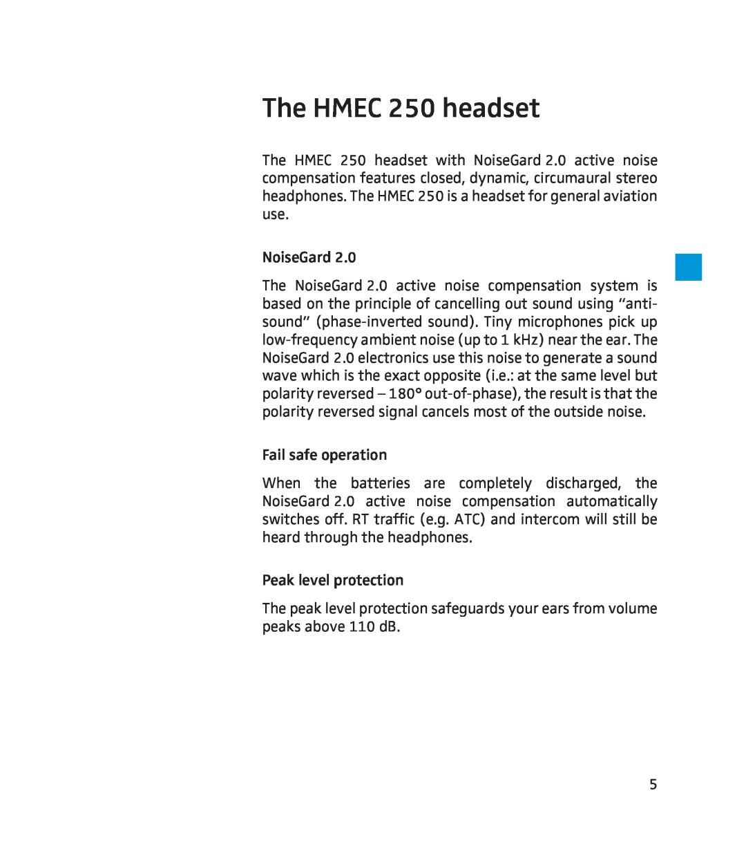 Sennheiser instruction manual The HMEC 250 headset 