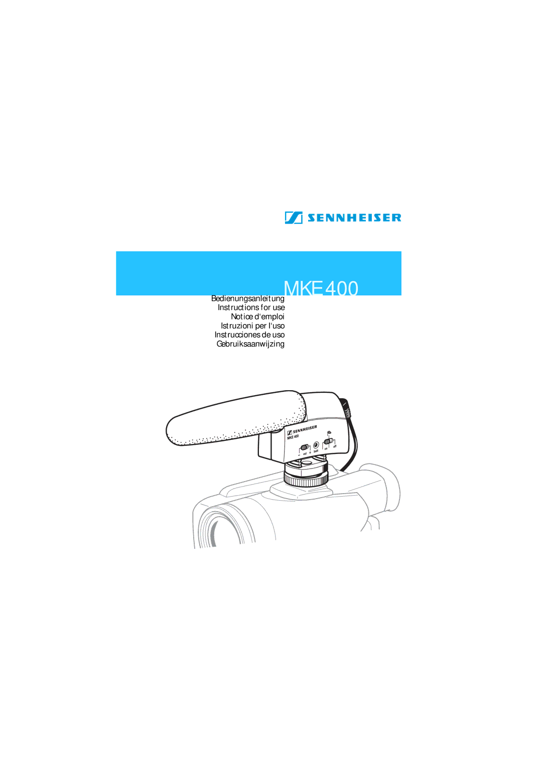 Sennheiser manual BedienungsanleitungMKE 400 Instructions for use 