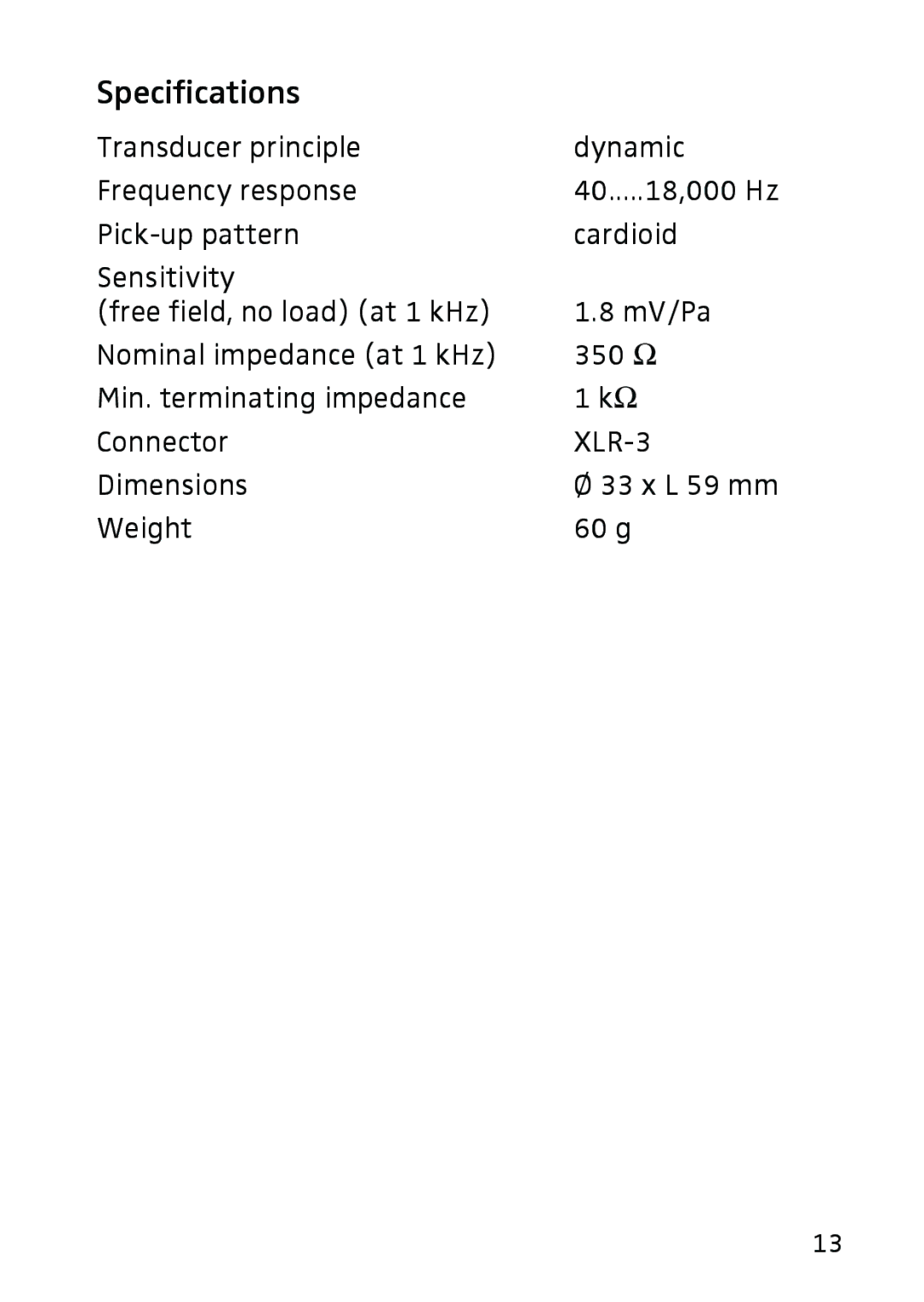 Sennheiser 604 manual Specifications 