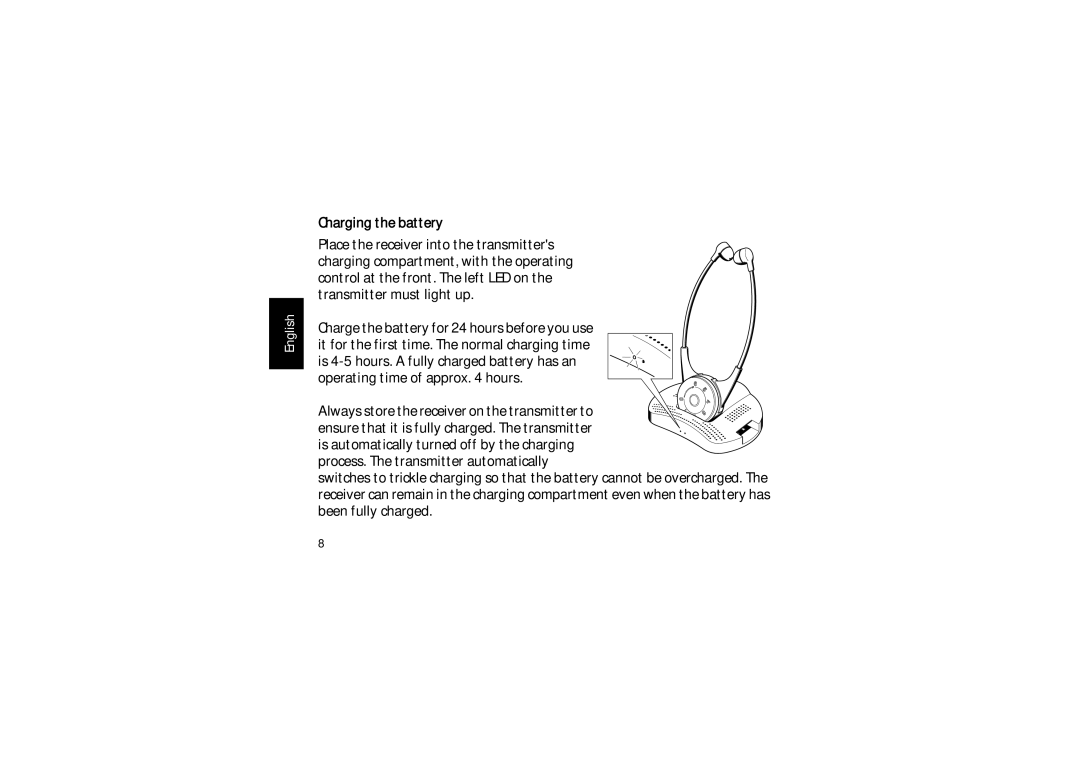 Sennheiser 810 instruction manual Charging the battery 