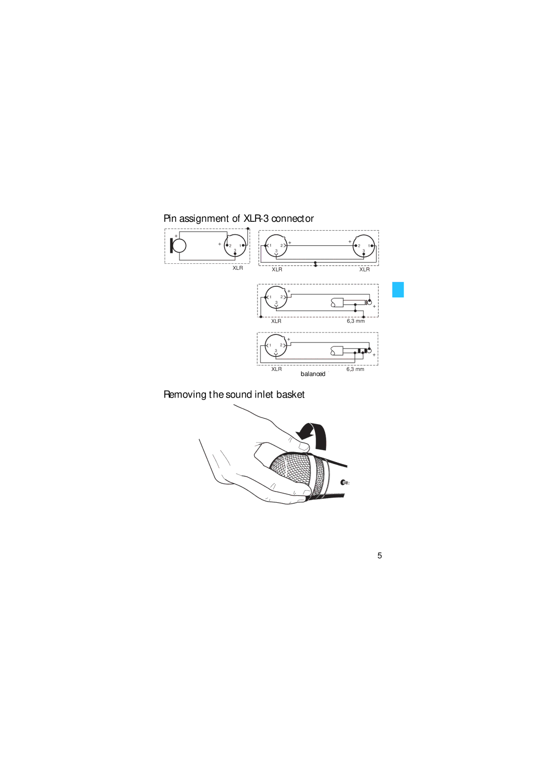 Sennheiser 835 manual Removing the sound inlet basket 