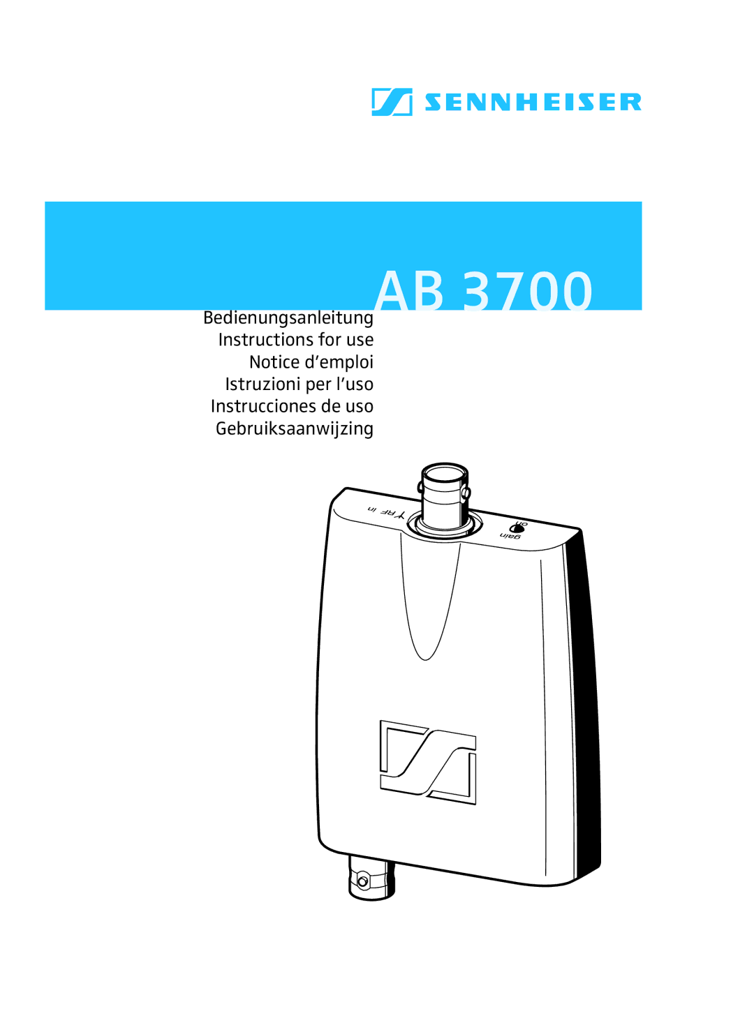 Sennheiser manual BedienungsanleitungAB 3700 Instructions for use 