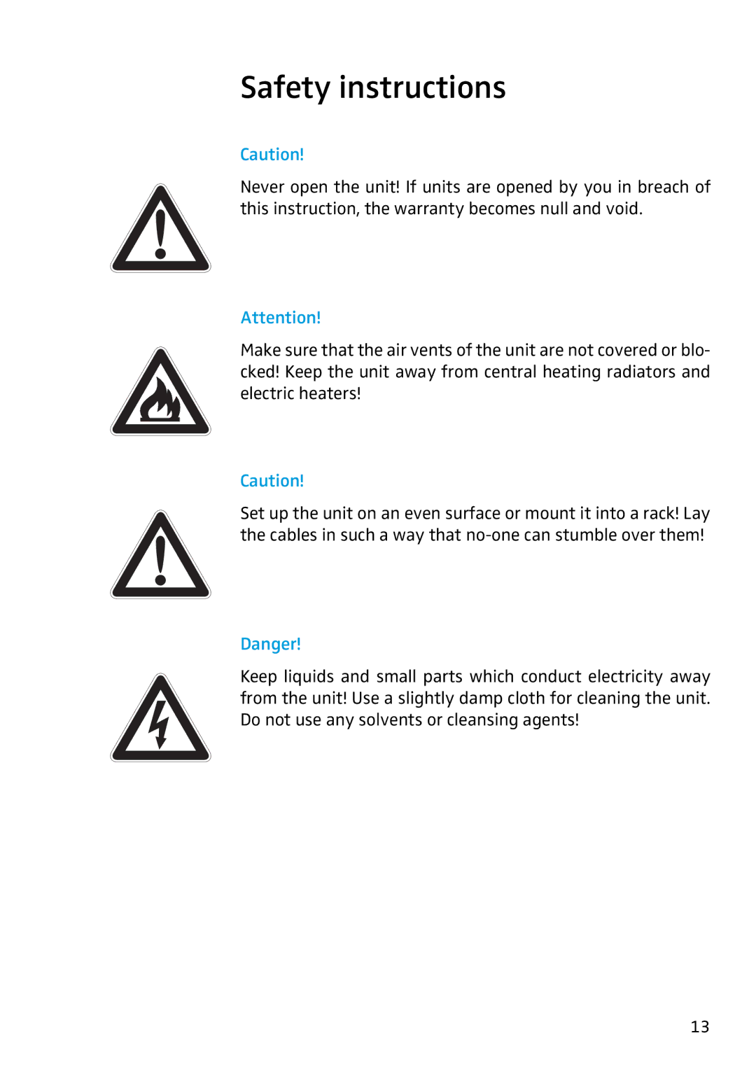 Sennheiser AC 2 manual Safety instructions 