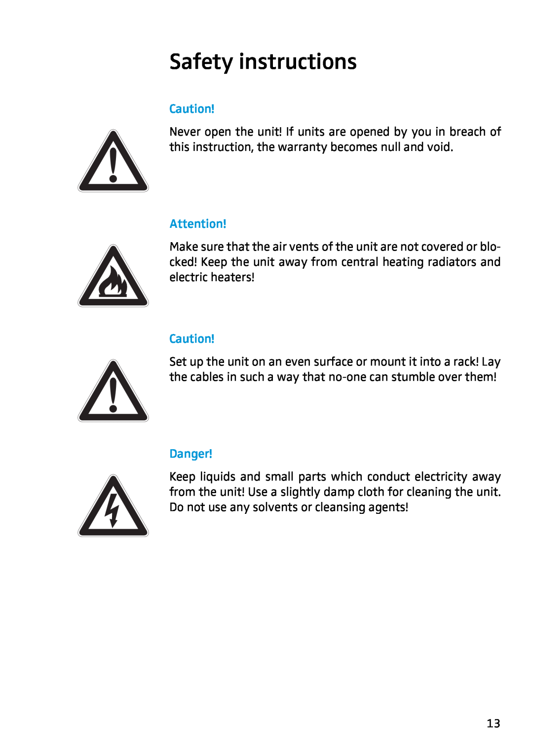 Sennheiser AC 2 manual Safety instructions, Danger 