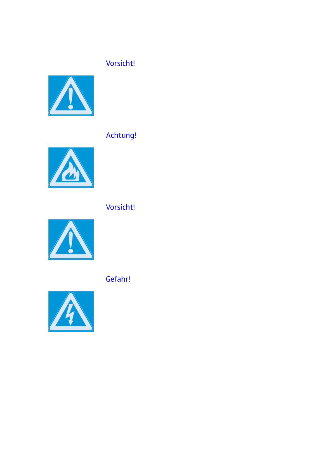 Sennheiser AC2 manual Sicherheitshinweise, Vorsicht, Achtung, Gefahr 