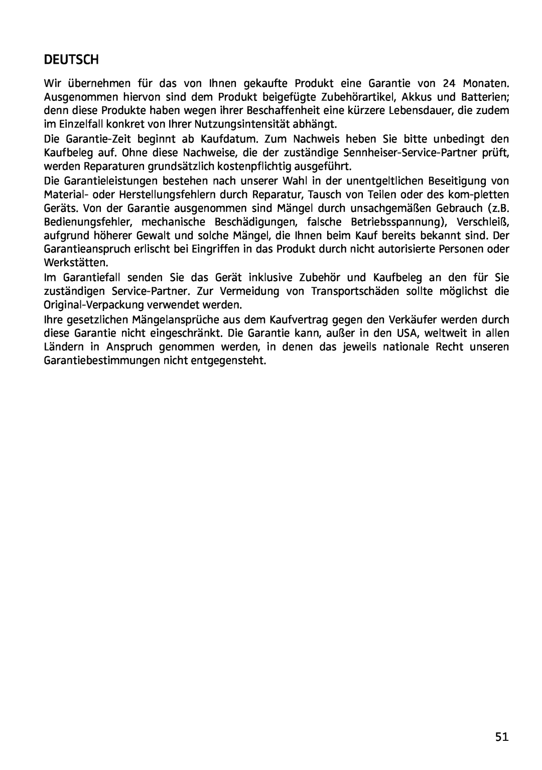Sennheiser AC2 manual Deutsch 