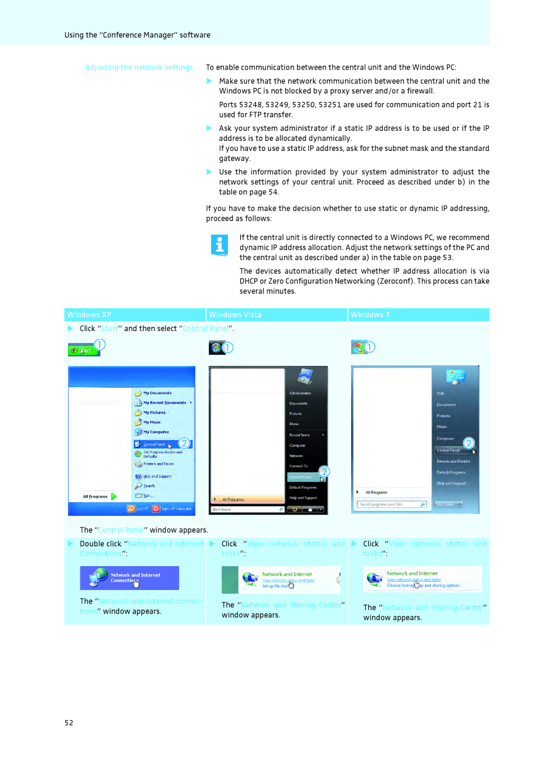 Sennheiser ADN instruction manual Windows XP Windows Vista, Tions window appears, Window appears 