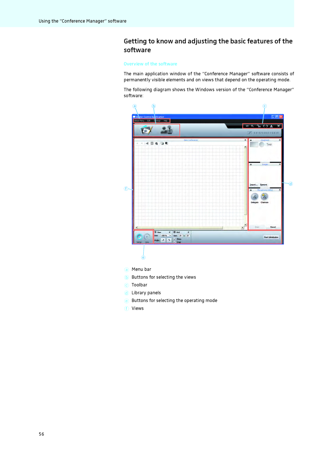 Sennheiser ADN instruction manual Overview of the software 