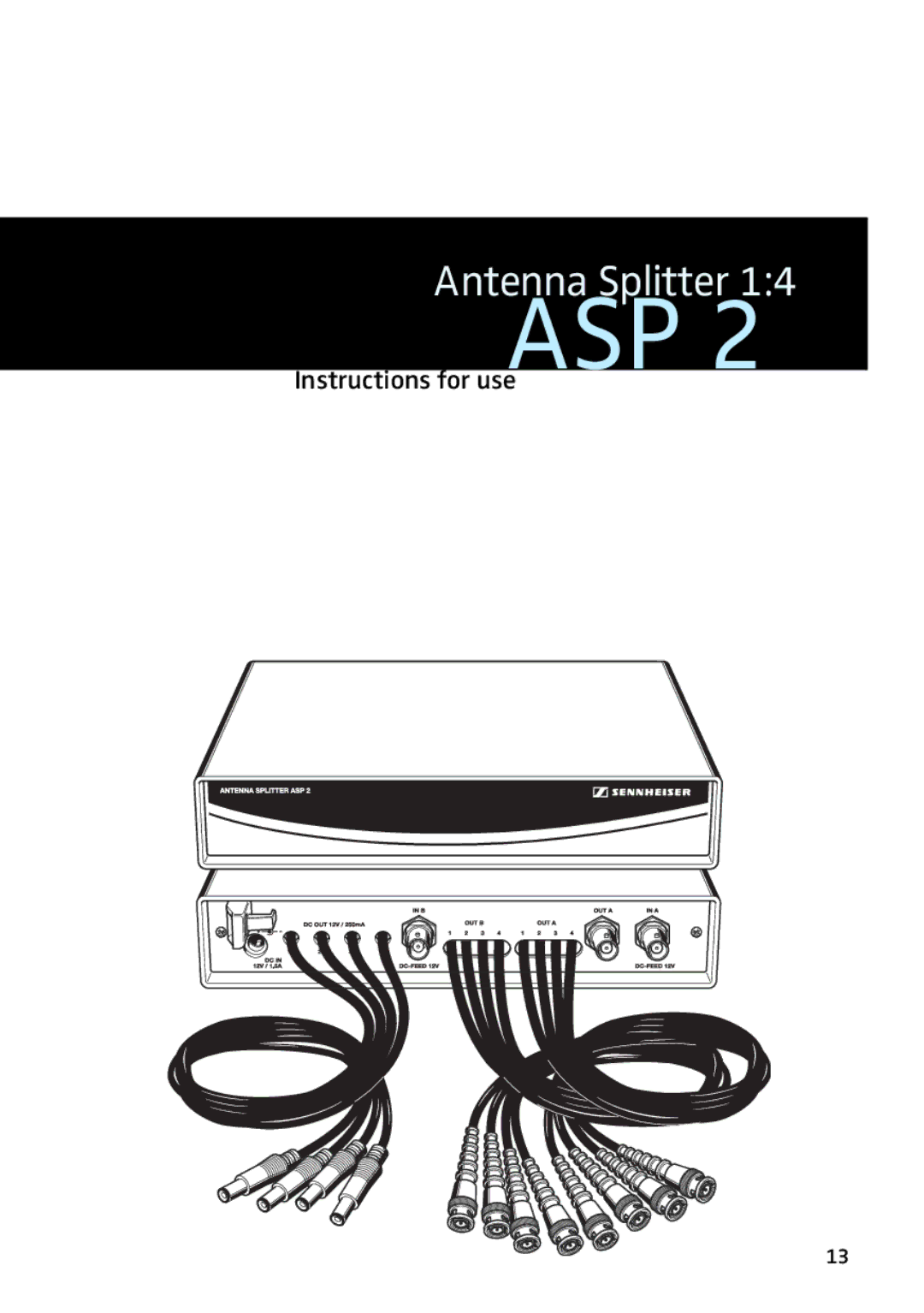 Sennheiser ASP 2 manual Instructions for use 