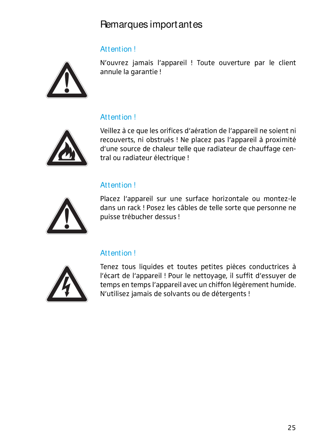 Sennheiser ASP 2 manual Remarques importantes 