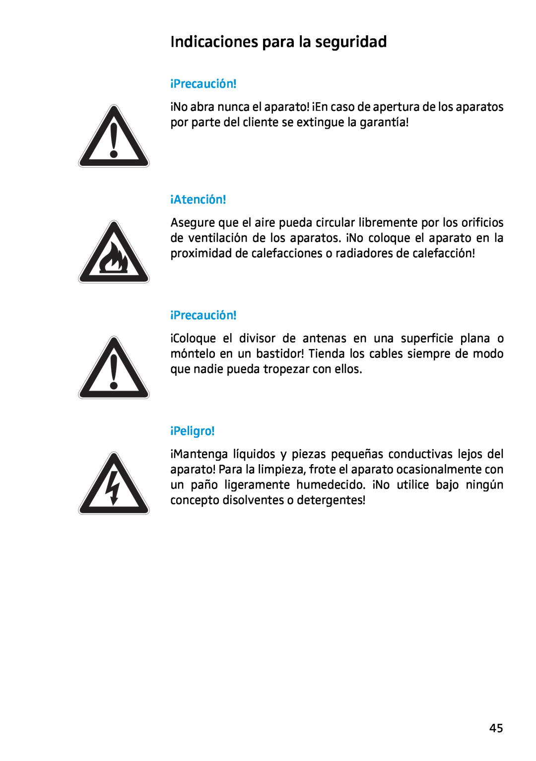 Sennheiser ASP 2 manual Indicaciones para la seguridad, ¡Precaución, ¡Atención, ¡Peligro 