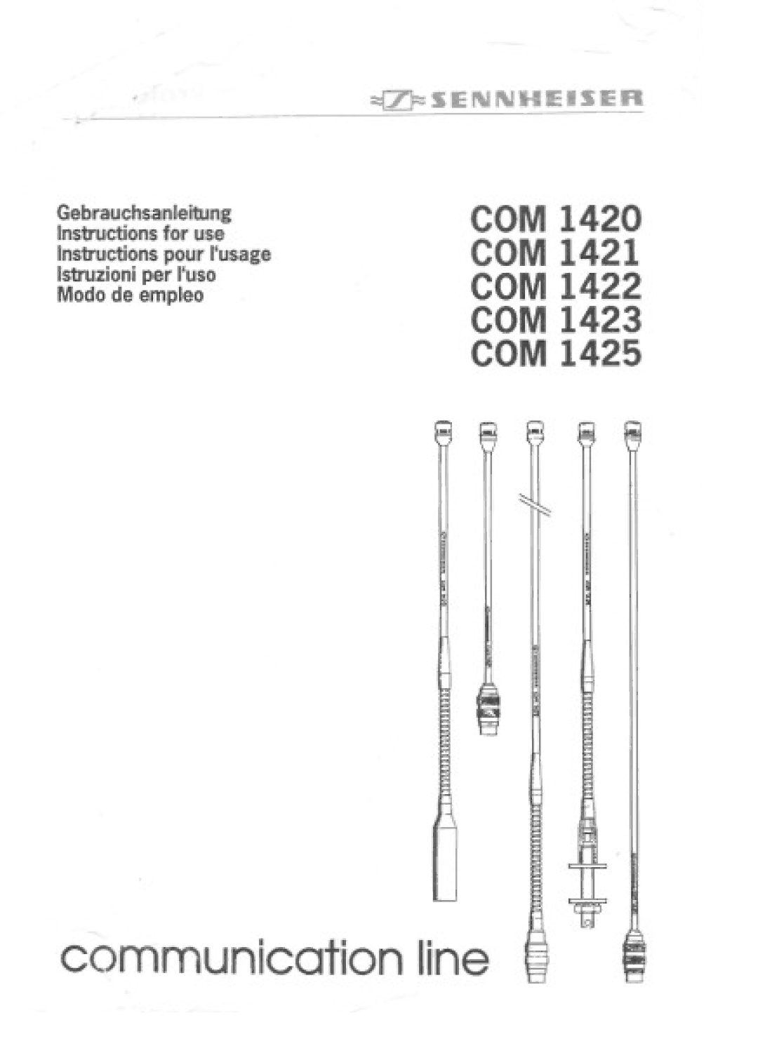 Sennheiser COM 1420 manual 