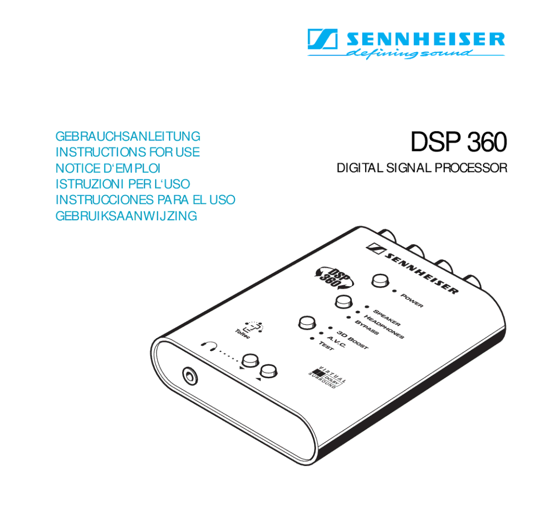 Sennheiser DSP 360 manual Gebrauchsanleitung, Instructions for USE 